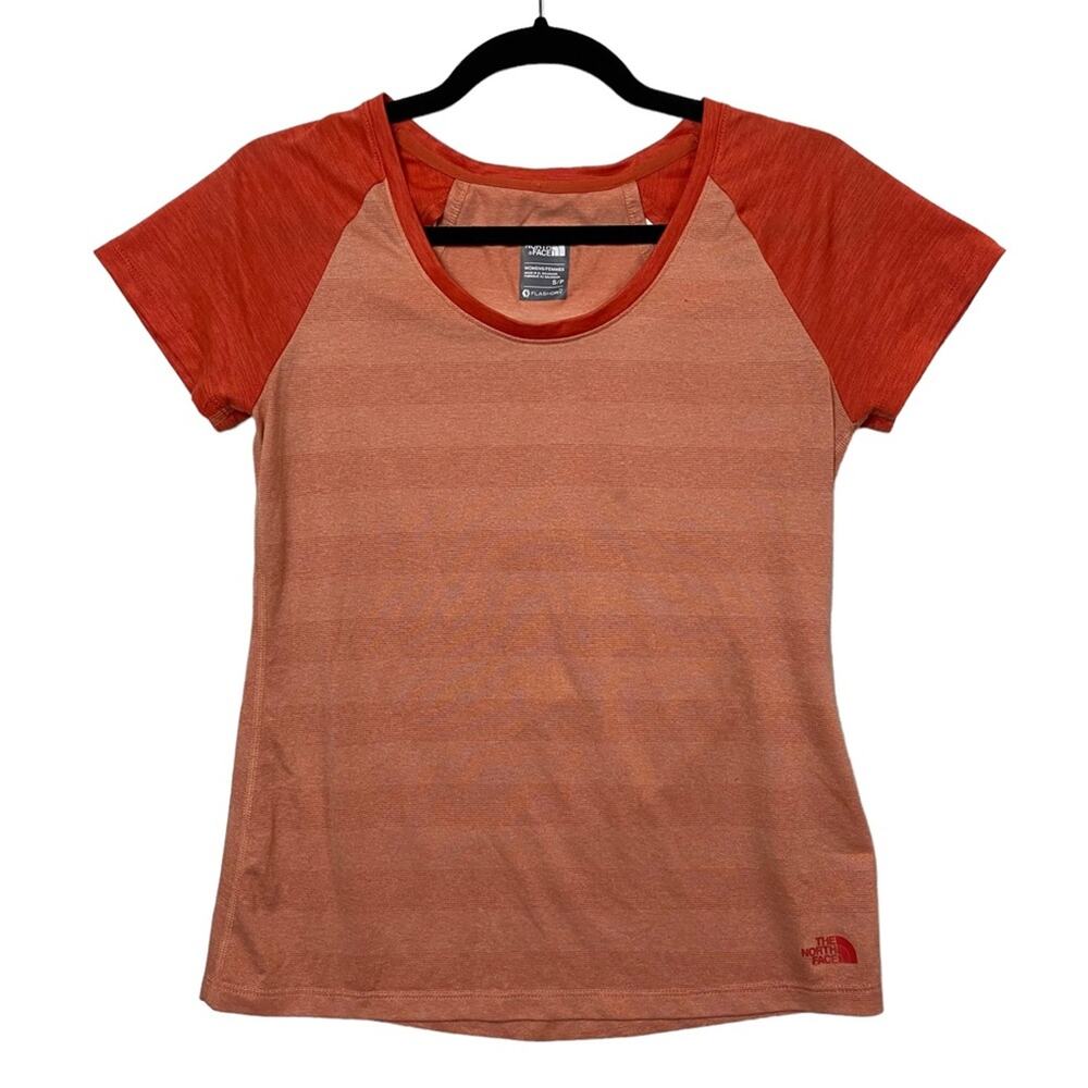 The North Face Orange Flash Dry Vented Short Sleeve T-shirt Top Size Small